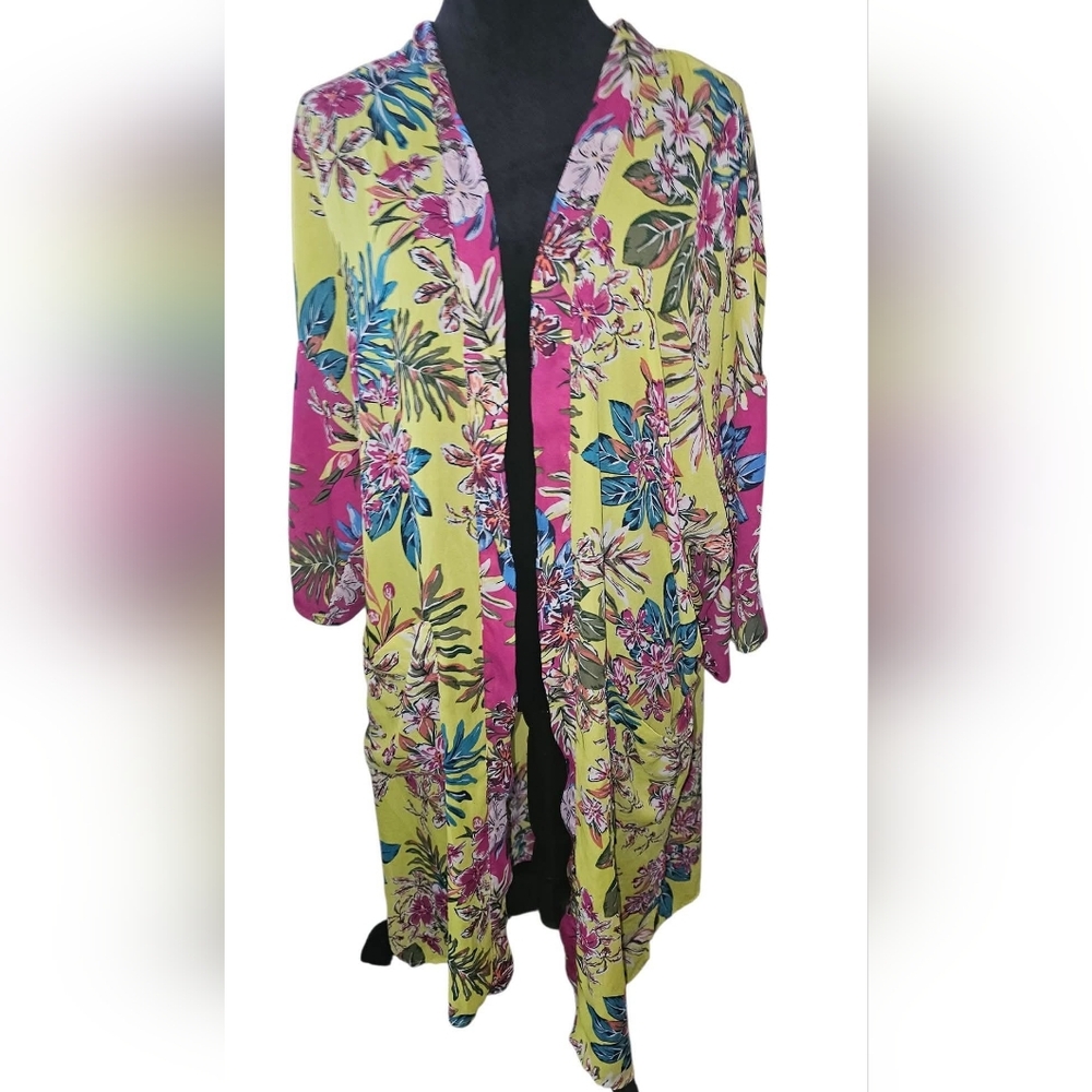 Women's Plus Size Time and Tru Kimono Cardigan Cover Up XXL (20) Has pockets!